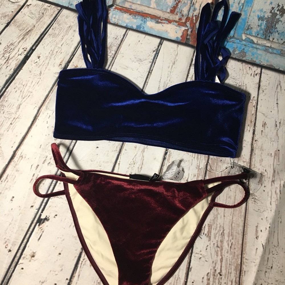 KOVEY NWT Gili Velvet Royal Bralette Binki Top